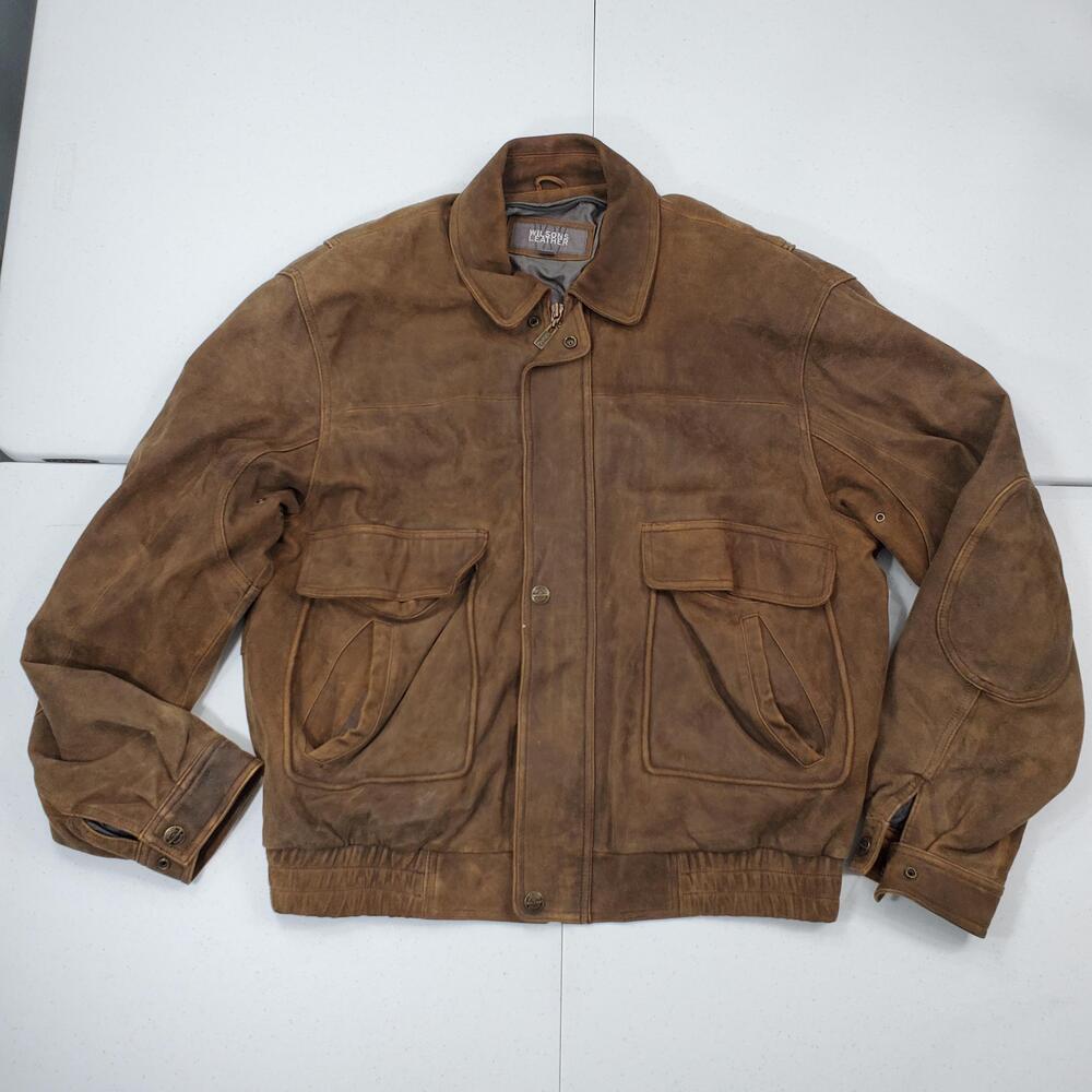 Vintage Ripped Lining Wilsons Leather Jacket XLT Brown Suede Bomber Big Tall L